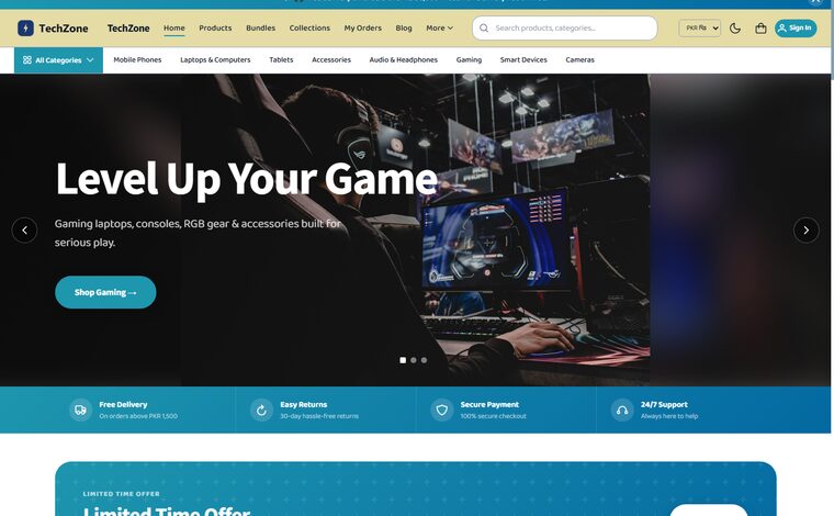 TechZone — electronics store built on TijarahOnline